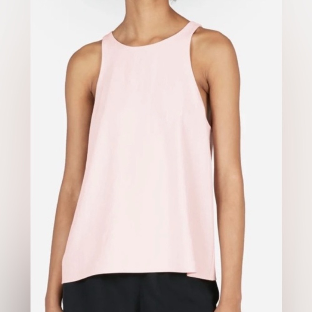 Everlane Japanese Go-Weave high neck swing tank rose pink 00